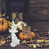 お買い得  ハロウィンライト-クラッカーバレル魔女ハロウィーンの装飾ゴーストランタン顔のない幽霊彫刻魔女ゴーストランプ地獄の使者保持ランタン像リアルなハロウィーンのテーマ小道具