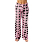 baratos Pijamas-pijama masculino calças xadrez de búfalo vermelho preto xadrez roupa de dormir roupa de dormir elástico com cordão na cintura com bolsos casual confortável para todas as estações roupa de casa