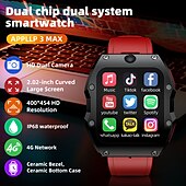 Χαμηλού Κόστους Smartwatch-lokmat appllp 3 max έξυπνο ρολόι 2,02 ιντσών 4g lte κινητό έξυπνο ρολόι τηλέφωνο 3g 4g bluetooth υπενθύμιση κλήσεων παρακολούθησης δραστηριότητας συμβατό με android ios γυναίκες άνδρες κλήσεις gps