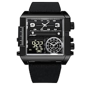 ieftine Ceasuri Quartz-Ceas de lux pentru bărbați POEDAGAR ceas quartz sportiv rectangular rezistent la apă multifuncțional analogic cadran luminos cadouri de Ziua Tatălui