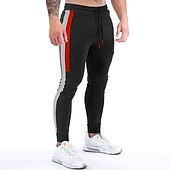 cheap Sweatpants-Men&#039;s Athletic Pants Sweatpants Joggers Trousers Pocket Drawstring Elastic Waist Stripe Comfort Breathable Outdoor Daily Going out Fashion Casual Black Dark Blue