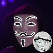 Χαμηλού Κόστους Πρωτότυπα-φωτεινή πλαστική βεντέτα σε σχήμα v κρύου φωτός τετράχρωμη μάσκα για αποκριάτικα σκηνικά για πάρτι μασκαράς