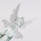 billige hageskulpturer og statuer-1 stk fe statue hage dekorasjon fe genie statue harpiks håndverk blomst fe hage dekorasjon