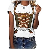 baratos Vestuário Gráfico-Japonesa/Curta Anime 3D Bávaro Estilo de rua Camiseta Arte Gráfica para Mulheres Adulto Impressão 3D  para Cerveja Oktoberfest Baile de Máscaras Casual / Diário