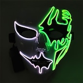 cheap Novelties-Neon Light LED Mask LED Halloween Scary Mask Cosplay Party Masque Masquerade Masks Halloween Costume Carnival Glow Party Props