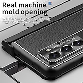 お買い得  サムスン用ケース-ペン付き電話ケース サムスン Galaxy Z Fold 6 Z Fold 5 Z Fold 4 Z Fold 3 バックカバー スタンドと画面保護フィルム付き ペンホルダー PC メタル PUレザー