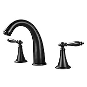 cheap Multi Holes-Widespread Bathroom Faucet Sink Mixer Basin Taps, Twin Handle Vessel Tap with Cold and Hot Hose