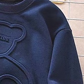 billiga Huvtröjor och tröjor för pojkar-Barn Pojkar Tröja Björn Bokstav Långärmad Crewneck Vår Höst Mode Häftig Dagligen Bomull Utomhus Ledigt