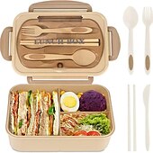 billige Kjøkkenoppbevaring-1000 ml matboks med servise for kontorarbeidere, kvadratisk delt mikrobølgeovn bento-boks, lekkasjesikker matbeholder, hjemmekjøkkenutstyr til skolebakgrunn