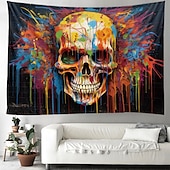 Χαμηλού Κόστους Trippy Tapestries-γκράφιτι κρανία κρεμαστά ταπισερί τοίχου τέχνη μεγάλη ταπετσαρία τοιχογραφία διακόσμηση φωτογραφία σκηνικό κουβέρτα κουρτίνα σπίτι υπνοδωμάτιο διακόσμηση σαλονιού