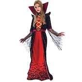 levne Krvaví upíři-Čerodějnice Upír Filmové a TV kostýmy Valpuržina noc Cosplay kostým Kostým na Večírek Maškarní Dětské Dívčí Úbory cosplay Výkon Párty předvečer Všech svatých Plesová maškaráda Jednoduchý karnevalov