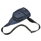 levne Pánské tašky-pánská crossbody kabelka – lehký modrý plátěný batoh přes rameno s mnoha kapsami na zip, ideální na cesty a běžné nošení