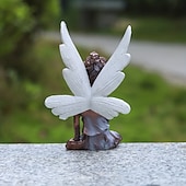 billige hageskulpturer og statuer-1 stk fe statue hage dekorasjon fe genie statue harpiks håndverk blomst fe hage dekorasjon