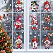 economico Adesivo-Adesivi murali in vetro per finestre nane di Natale, adesivi murali in vetro di Babbo Natale