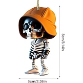 ieftine Decorațiuni de Halloween pentru suspendare și masă-pandantiv cu schelet de halloween, ornament pentru oglinda retrovizoare pentru mașină, pandantiv pentru decorațiuni interioare suspensie mașină din acril