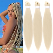 cheap Crochet Hair-Ginger Golden Ombre Braiding Hair Pre Stretched Kanekalon Braiding Hair Box Braids Human Hair Extensions 26 inch