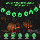 cheap Halloween Lights-Halloween Eyeball Atmosphere Led String Lights 3M 20Leds Halloween Decoration Green Lights AA Battery Power For Party Horror Lighting