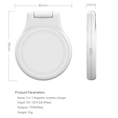 economico elettrodomestici-Stazione di ricarica 3 in 1 per caricabatterie wireless da viaggio Apple per caricabatterie MagSafe compatibile con un&#039;ampia gamma di dispositivi per Apple Watch/iWatch/Airpods/per iPhone 14 13 12