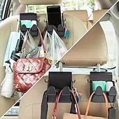 お買い得  車内収納-3-in-1 車用フック: 携帯電話、ヘッドレスト、その他のものをすべて 1 つのホルダーに掛けられます。