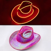 billiga Nyheter-halloween jul el wire light up paljett jazzhatt vuxen neon led lysande festival festklädd keps för män och kvinnor