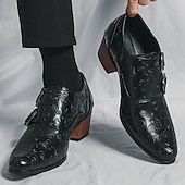 preiswerte Formell-Herrenschuhe aus geprägtem Vintage-Leder mit Doppelschnalle - formelle Abendschuhe für Hochzeiten und besondere Anlässe