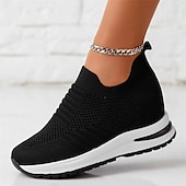billiga Damsneakers-vita slip-on stickade sneakers för kvinnor - lätta och andas för vardagskomfort, perfekta för promenader, gym och avslappnade utflykter