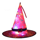 economico Illuminazione di Props di Halloween-cappello da streghe incandescente di Halloween con luce a led sospensione per esterni albero cappelli luminosi decorazioni per feste a casa oggetti di scena per costumi cosplay