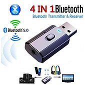 cheap Computer Peripherals-Mini USB Bluetooth 5.0 Audio Receiver Transmitter 4 IN 1 Mini 3.5mm Jack AUX RCA Stereo Music Wireless Adapter For TV Car PC