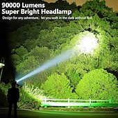 cheap Head Lights-LED Rechargeable Headlamps, Camping Lights 90000 Lumen Super Bright Headlamp Flashlight 90° Adjustable 4 Modes IPX5 Waterproof USB Rechargeable Head Lamp