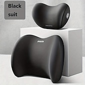 cheap Car Headrests&amp;Waist Cushions-Car Seat Headrest Back Support Pad Soft Memory Cotton Neck Pillow Car Interior Accessories Universal Lumbar Cushion