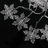 billige Julelys-12 fot/3,5 m snøfnugg gardin nattlys usb-drevet 8 moduser istapp fe string lys til jul bryllup ferie hage innendørs utendørs fest dekorasjon
