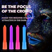 cheap Painting, Drawing &amp; Art Supplies-6pcs UV Glow Body and Face Paint Kit - Fluorescent Crayons for Adults - Perfect for Birthday Parties, Halloween, and Masquerades