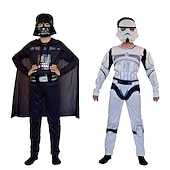 olcso Fiúk jelmezei-Darth Vader Szerepjáték Jelmezek Felszerelések Szerepjáték Filmsztár jelmez for Fiú Lány Gyermek Farsang Gyermeknap Álarcos mulatság