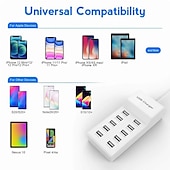 billige Trådløse ladere-50w multi-port lader usb10 port 10a hurtigladende mobiltelefon nettbrett smart distribusjonsplugg 5v2.4a