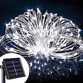cheap Solar String Lights-Solar Copper Wire Lights Led Fairy Lights String Outdoor Waterproof Ground Plug Decorative Lights Christmas Lights