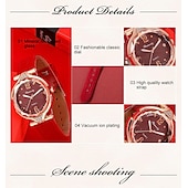 abordables Relojes de Cuarzo-5 unids/set de relojes para mujer, reloj de pulsera de cuero para mujer, reloj de pulsera simple e informal a la moda para mujer y regalo de joyería
