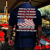 cheap Independence Day T shirts-Veterans Day Men&#039;s Patriot Patriotic Veteran Letter National Flag T shirt Graphic Tee Back Print T Shirt Short Sleeve T shirt 3D Print Crew Neck Shirt Designer Retro Vintage Outdoor Daily Vacation