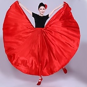 voordelige Buikdanskleding-Buikdans Latijnse dans Ballroomdansen Rokken Pure Kleur Dames Prestatie Feest Hoog POLY