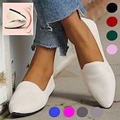 ieftine Pantofi Joși de Damă-mocasini pliati de piele intoarsa pentru dama cu design festonat - pantofi ușoare și confortabili pentru purtarea de zi cu zi