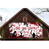 levne halloweenské nástěnné tapisérie-krvavý halloween banner- dlouhý halloween venkovní dekorace banner krvavá ruka pozadí party dekorace potřeby na zeď kancelář plot dvorek garáž pozadí halloween dekorace