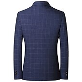 levne Pánské blejzry-Pánské Promoce Koktejlové oblečení Blejzr Obchod Formální večer Klasické &amp; nadčasové Jaro Podzim Polyester Pléd Kostkovaný Formální styl Svatba Jednořadové sako s dvěma knoflíky Blejzr Čern
