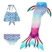 olcso Lányok jelmezei-Sellő Ariel Mermaid Tails Fürdőruha Bikini Hableány Szabadság for Lány Gyermek Álarcos mulatság