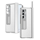 お買い得  サムスン用ケース-ペン付き電話ケース サムスン Galaxy Z Fold 6 Z Fold 5 Z Fold 4 Z Fold 3 バックカバー スタンドと画面保護フィルム付き ペンホルダー PC メタル PUレザー
