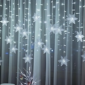 billige Julelys-12 fot/3,5 m snøfnugg gardin nattlys usb-drevet 8 moduser istapp fe string lys til jul bryllup ferie hage innendørs utendørs fest dekorasjon