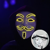 Χαμηλού Κόστους Πρωτότυπα-φωτεινή πλαστική βεντέτα σε σχήμα v κρύου φωτός τετράχρωμη μάσκα για αποκριάτικα σκηνικά για πάρτι μασκαράς