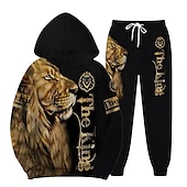 abordables Conjunto de Sudadera 3D para Hombre-Hombre Graphic Animal 2 piezas Conjuntos de sudaderas 3D Chándal Sudaderas Manga Larga Pantalones largos Con Capucha Ropa de calle Design Básico Deporte Casual Deportes Estampado Primavera Otoño