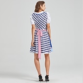 billige Dirndl-Oktoberfest Dirndl Trachtenkleader Oktoberfest / øl bayerske bayerske Wiesn Tradisjonell stil Enger Dame Tradisjonell stil klut Topp Kjole Forkle