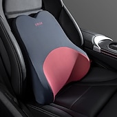 お買い得  車用シートカバー-車のランバーサポート ヘッドレスト ネックピローサポート ユニバーサルソフトネックピロー クッション 車の低反発腰枕 バックサポート