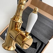 お買い得  回転可能-水栓 - シングルハンドルつの穴 電気メッキ 標準スパウト センターセット レトリ／ヴィンテージ / ミニマリスト Kitchen Taps