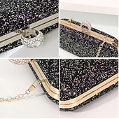 cheap Clutches &amp; Evening Bags-Women&#039;s Clutch Evening Bag Wristlet Clutch Bags PU Leather Party Bridal Shower Holiday Rhinestone Large Capacity Lightweight Durable Solid Color Small white Small black Small blue